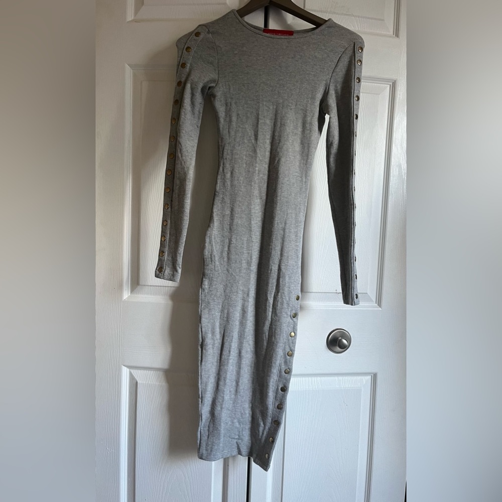 Ribbed Grey Long Maxi Dress, size S